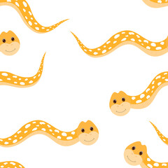 Seamless pattern yellow snake vector illustration