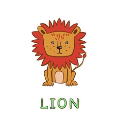 design Cute Leo the zodiac sign. small icon for stock. Vector illustration