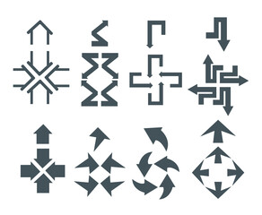 Arrow sign icon set