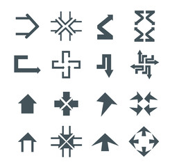 Arrow sign icon set