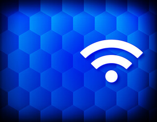 Obraz premium Wifi icon hexagon creative abstract blue background seamless hexagonal illustration design