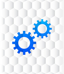 Process icon hexagon seamless pattern abstract white background