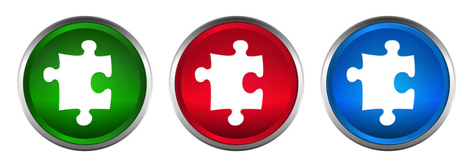 Naklejka premium Puzzle icon supreme round button set design illustration