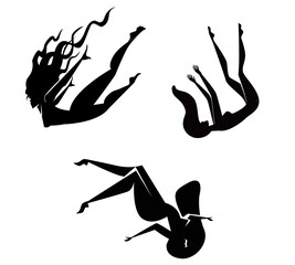 black figures of women falling - 364828978