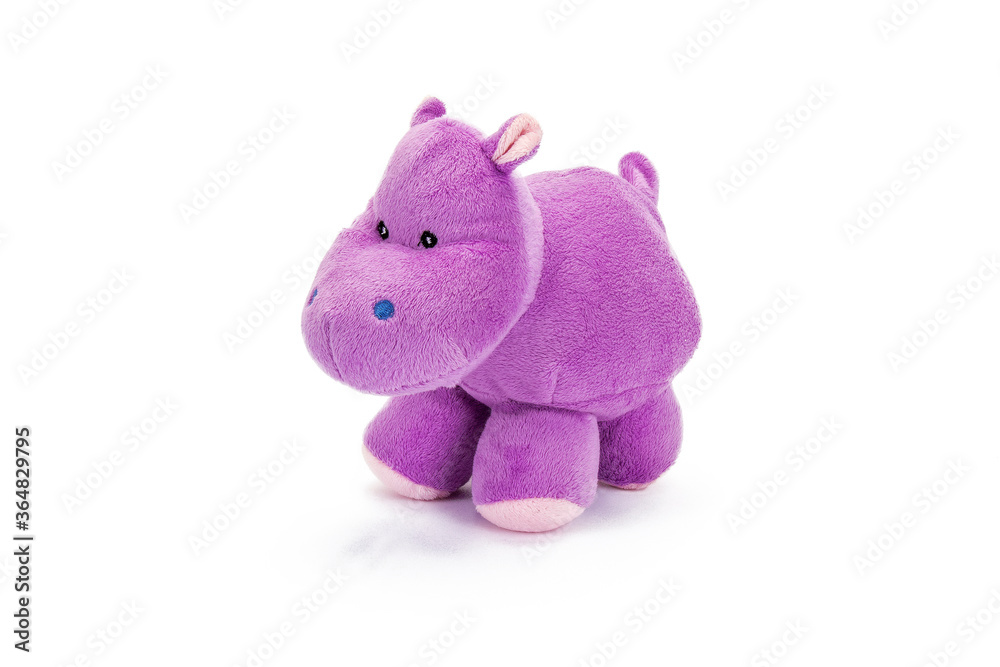 Wall mural Tender purple plush hippopotamus