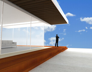 House choice and real estate concepts, original 3d rendering