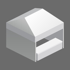 Canopy tent trade event isometry, folding promotional outdoor advertising show pop-up