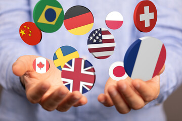 national flags of different countries.