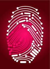 Obraz premium Digital fingerprint, Fingerprint Reader