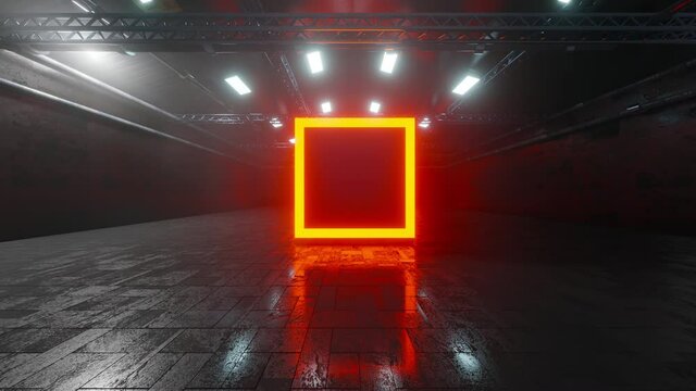 3D rendered visualisation of alien scifi object in industrial facility