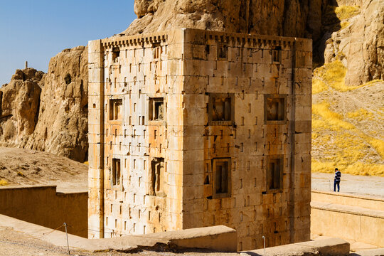 Ka'ba-ye Zartosht (cube shaped construction), Naqsh-e Rustam, an ancient necropolis in Pars Province, Iran.