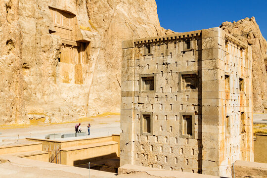 Ka'ba-ye Zartosht (cube shaped construction), Naqsh-e Rustam, an ancient necropolis in Pars Province, Iran.