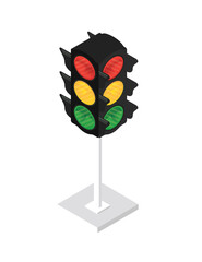 Traffic lights vector icon front view