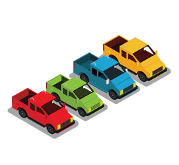 isometric 3d vector car