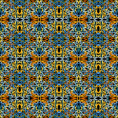 Vector abstract ethnic hand drawn seamless pattern