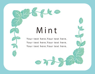 ミントのフレームイラスト素材。ベクター画像。