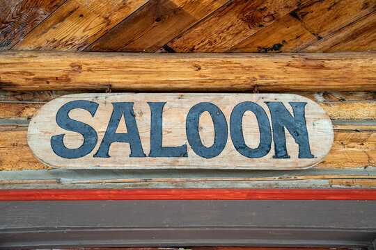 Rustic Sign For A Old West American Saloon, Or Bar