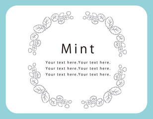 ミントのフレームイラスト素材。ベクター画像。