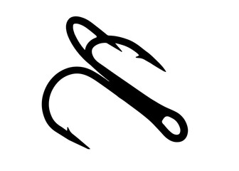 Triple fishing hook for catching predatory fish.