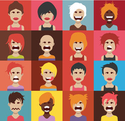 People avatars. Vector women, men avatar. - Vector