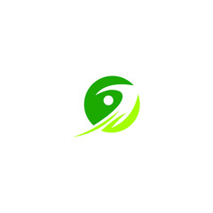 human eye with green eyes logo o