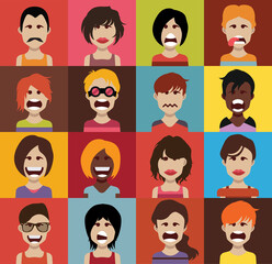 People avatars. Vector women, men avatar. - Vector