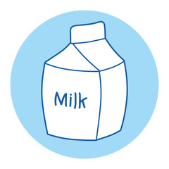 Milk carton box cartoon icon