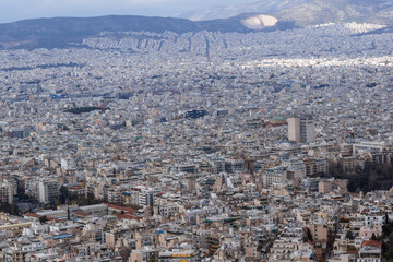 Obraz premium View of the city of Athens from Lycabettus hill, Greece