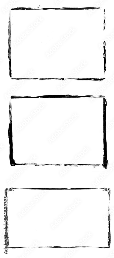 Poster set of black frames isolated on white background