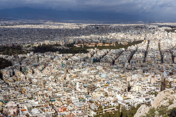 Fototapeta premium View of the city of Athens from Lycabettus hill, Greece