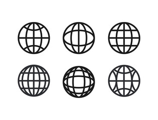 Earth globe collection icon symbol vector