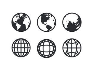  Set of Globe icon symbol vector