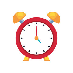 red clock design, Time tool watch second deadline measure countdown and object theme Vector illustration