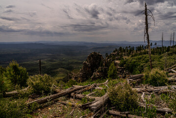 These cliffs overlooking the valley below, were captured from FR 300 on the Mogollon Rim in Arizona.
