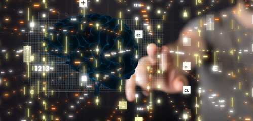 AI smart brain artificial system network digital