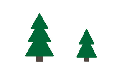 Spruce tree isolated simple icon set. Pine green concept in vector flat
