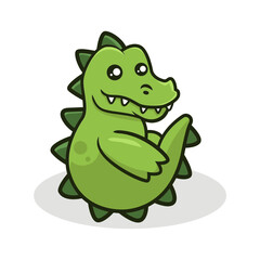 Cute crocodile mascot vector illustration