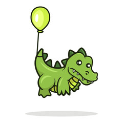 Cute crocodile mascot vector illustration