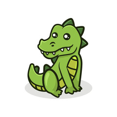 Naklejka premium Cute crocodile mascot vector illustration
