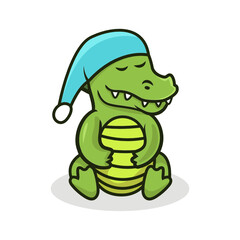 Cute crocodile mascot vector illustration