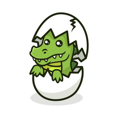 Cute crocodile mascot vector illustration