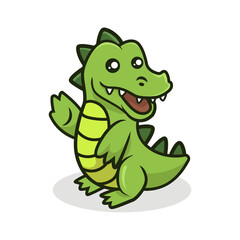 Cute crocodile mascot vector illustration