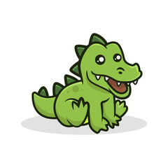 Cute crocodile mascot vector illustration