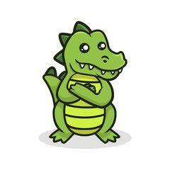 Cute crocodile mascot vector illustration