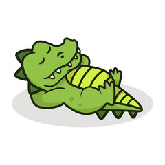 Cute crocodile mascot vector illustration