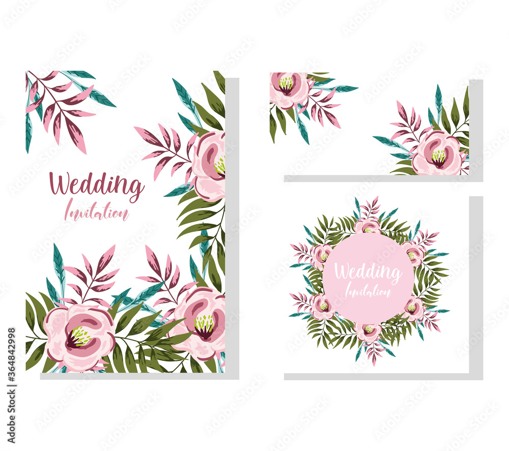 Wall mural wedding ornament floral bloom decorative greeting card or invitation