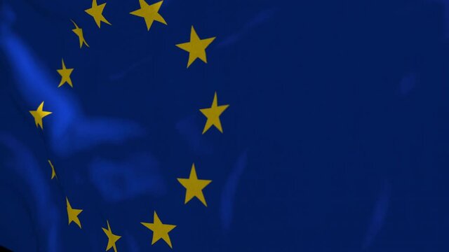 (ECC) European Economic Community flag waving. UHD 4K graphic motion