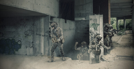 Special soldiers in action battlefield