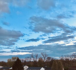 Houses with clouds and sky