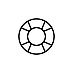 Lifebuoy beach icon  in black line style icon, style isolated on white background